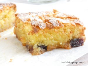 Almond cake with cherries my baking saga
