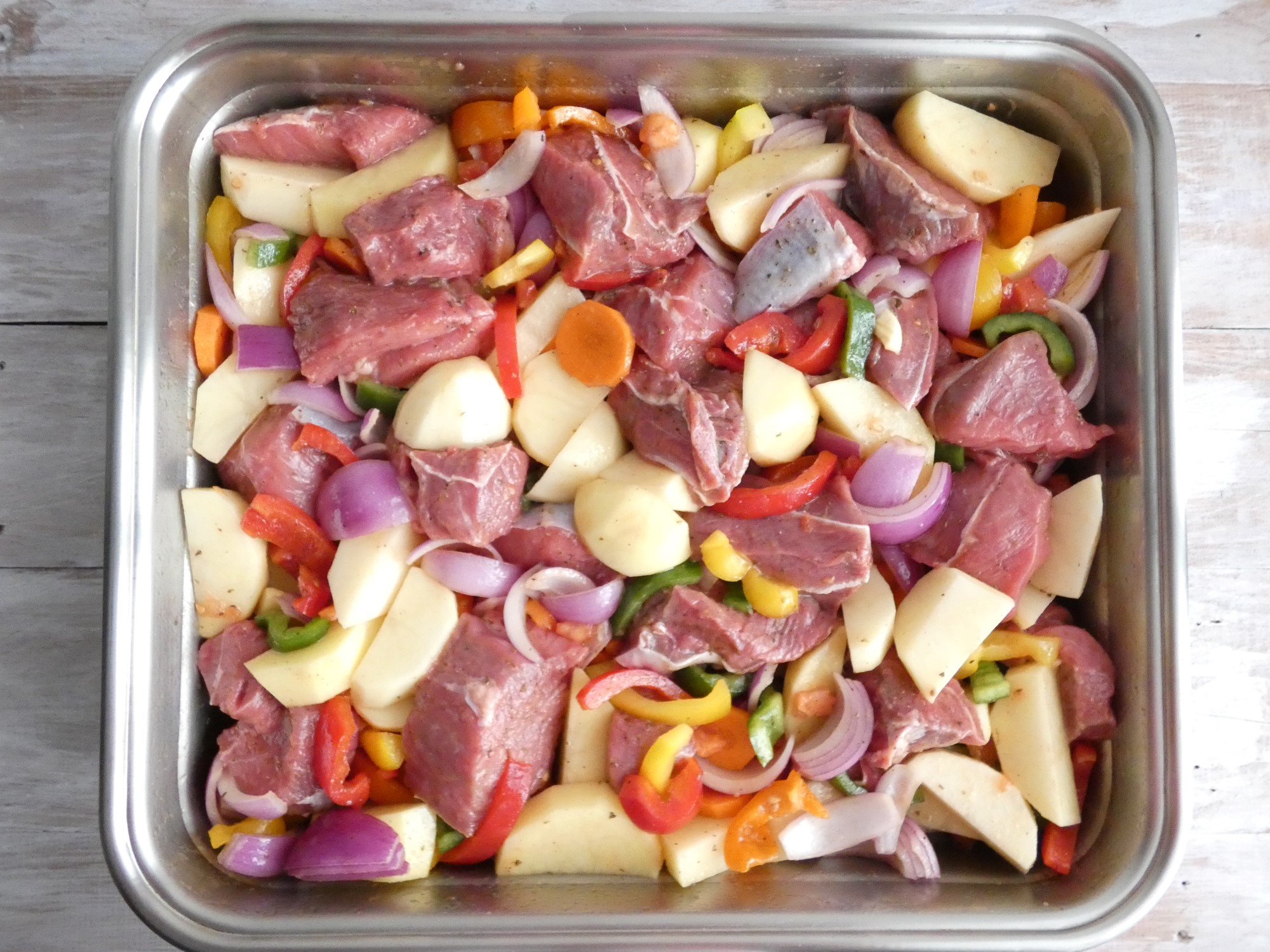Oven roasted beef with vegetables