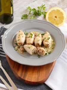 Greek Stuffed Squid with Rice and Parsley