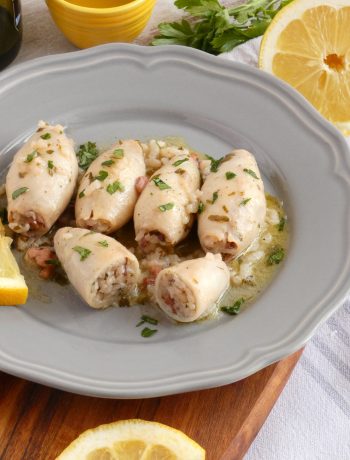 Greek Stuffed Squid with Rice and Parsley